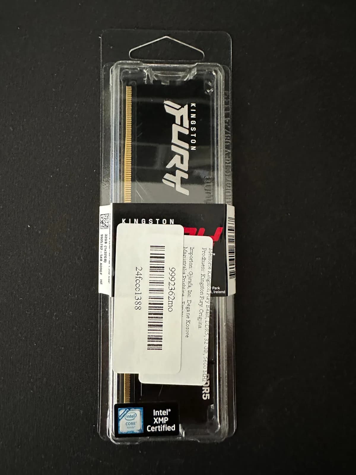 RAM Kingston Fury Beast DDR5 32 GB, 5600 MHz, i ri në paketim — foto 1 nga 2