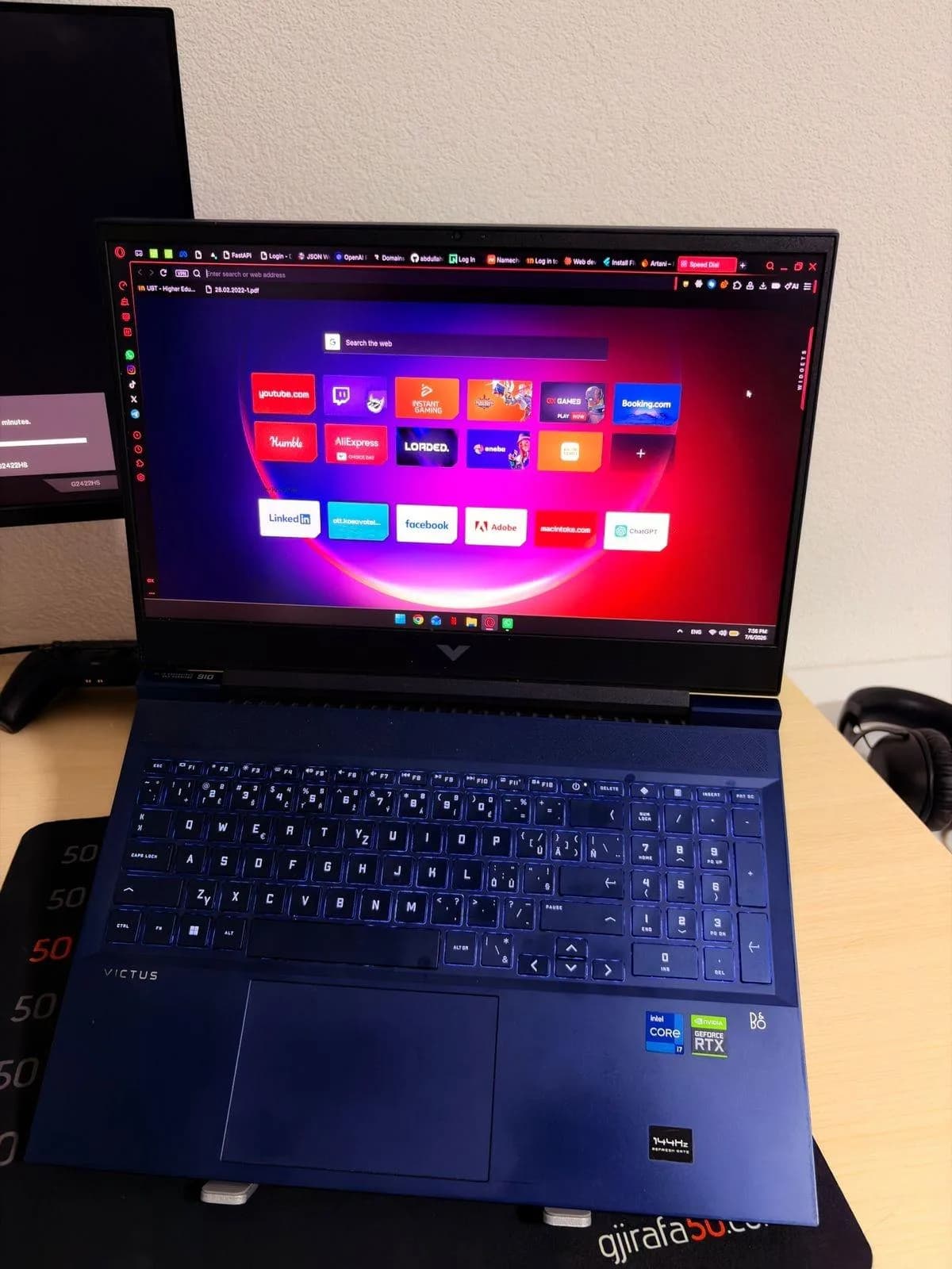 Laptop HP Victus 16.1", i7-12700H, RTX 3060, 16 GB RAM — foto 1 nga 4