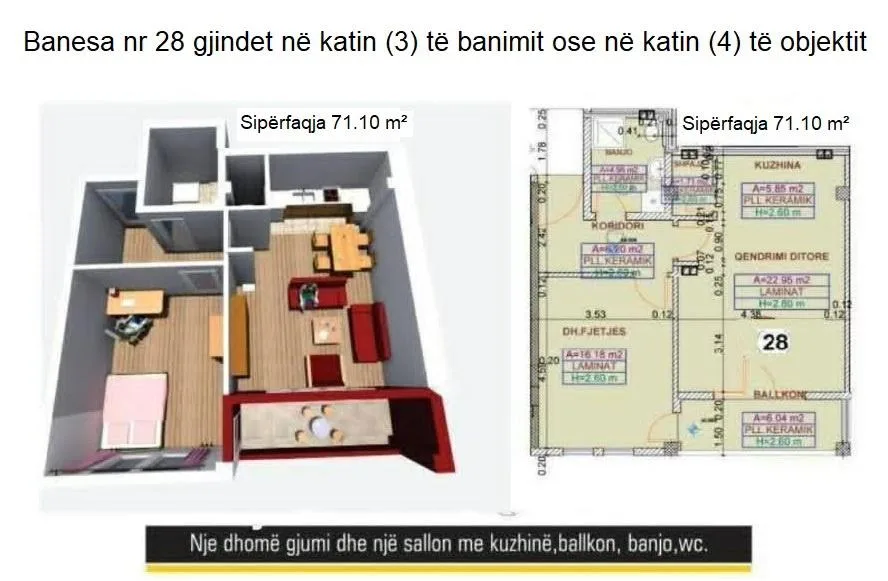 Banesë 72 m² në shitje — foto 2 nga 2