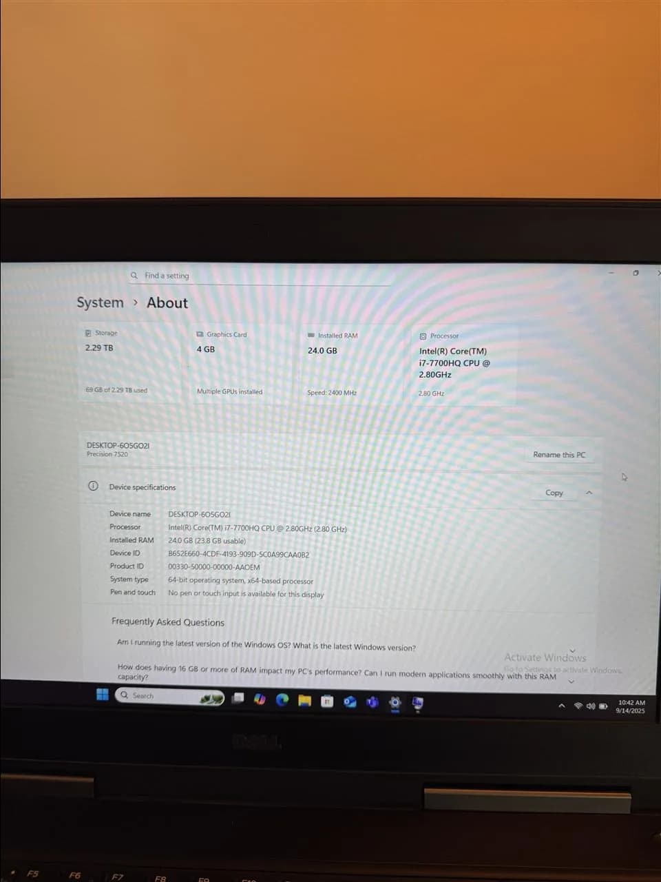 Dell Precision 7520 i7, 24 GB, 512 SSD + 2 TB — foto 2 nga 7