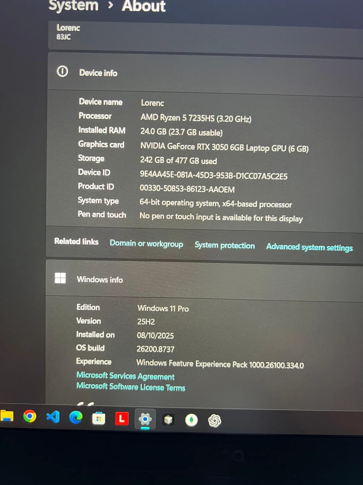 Laptop Gaming Lenovo 15ARP9 (garanci 14 muaj) — foto 2 nga 5