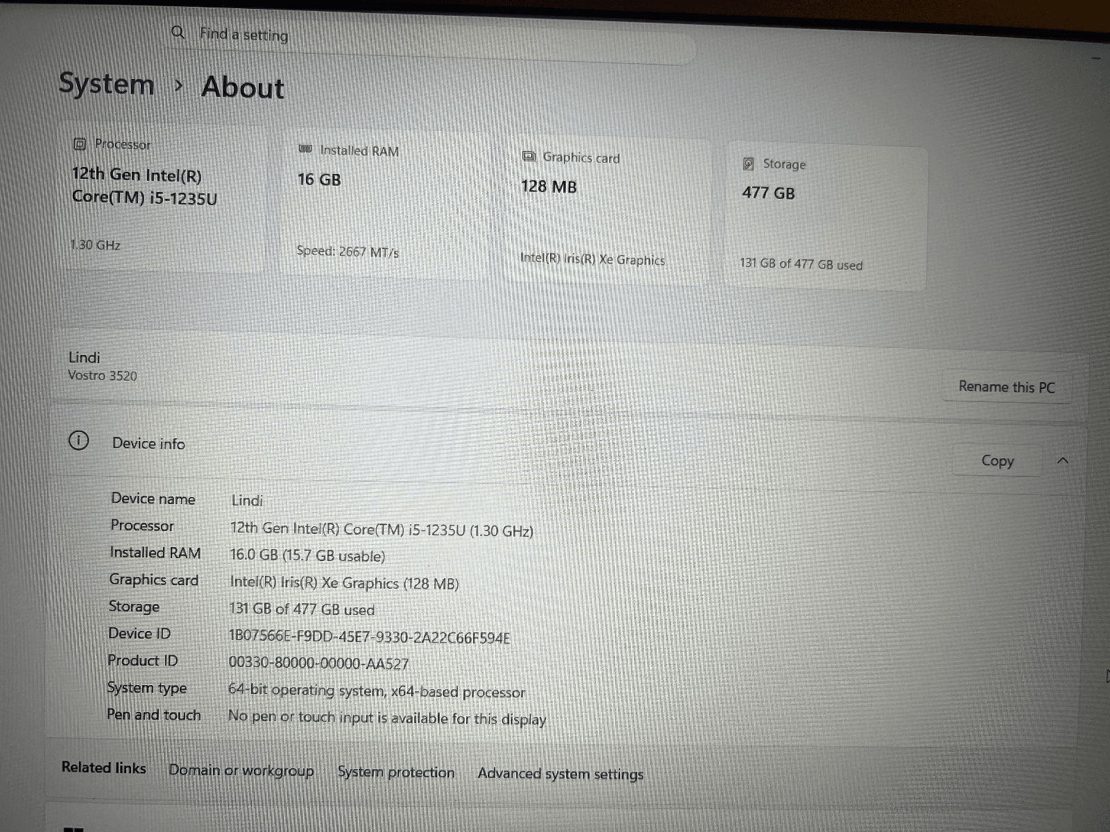Dell Vostro 3520 | i5 1235U | 16GB RAM | 512GB SSD | 15.6” FHD 120Hz — foto 2 nga 5