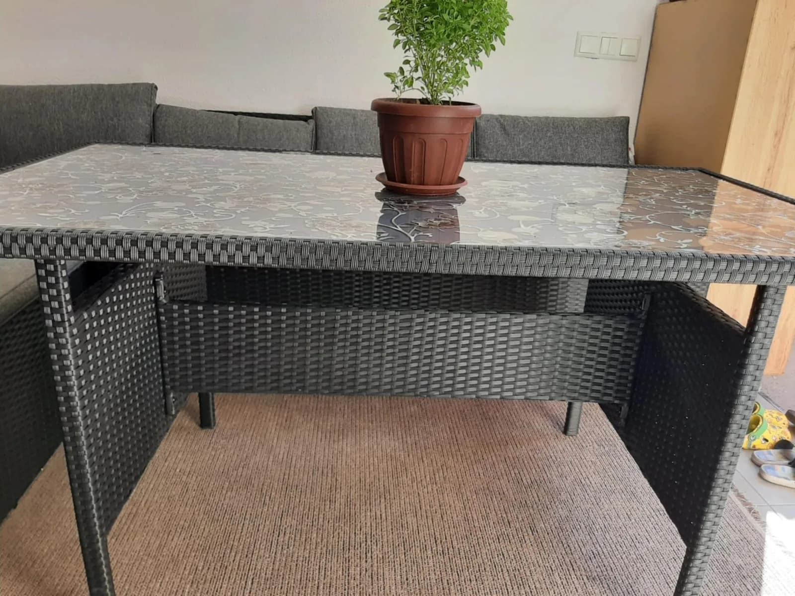 Tavolinë me xham, 145 × 80 × 70 cm — foto 2 nga 2