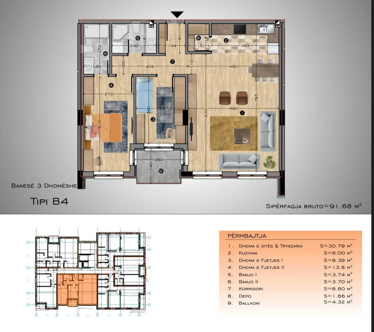 Banesë 91.68 m² në shitje - Rruga Sokol Sopi, Prishtinë — foto 2 nga 8
