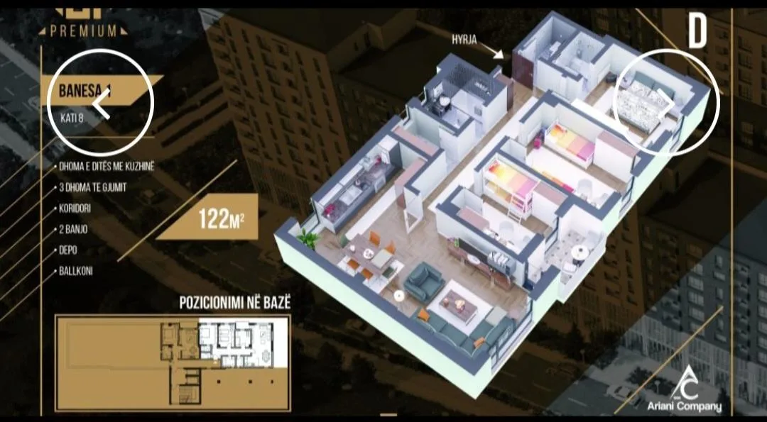 Banesë 122 m² në shitje te Prishtina e Re, Roni Premium — foto 2 nga 12