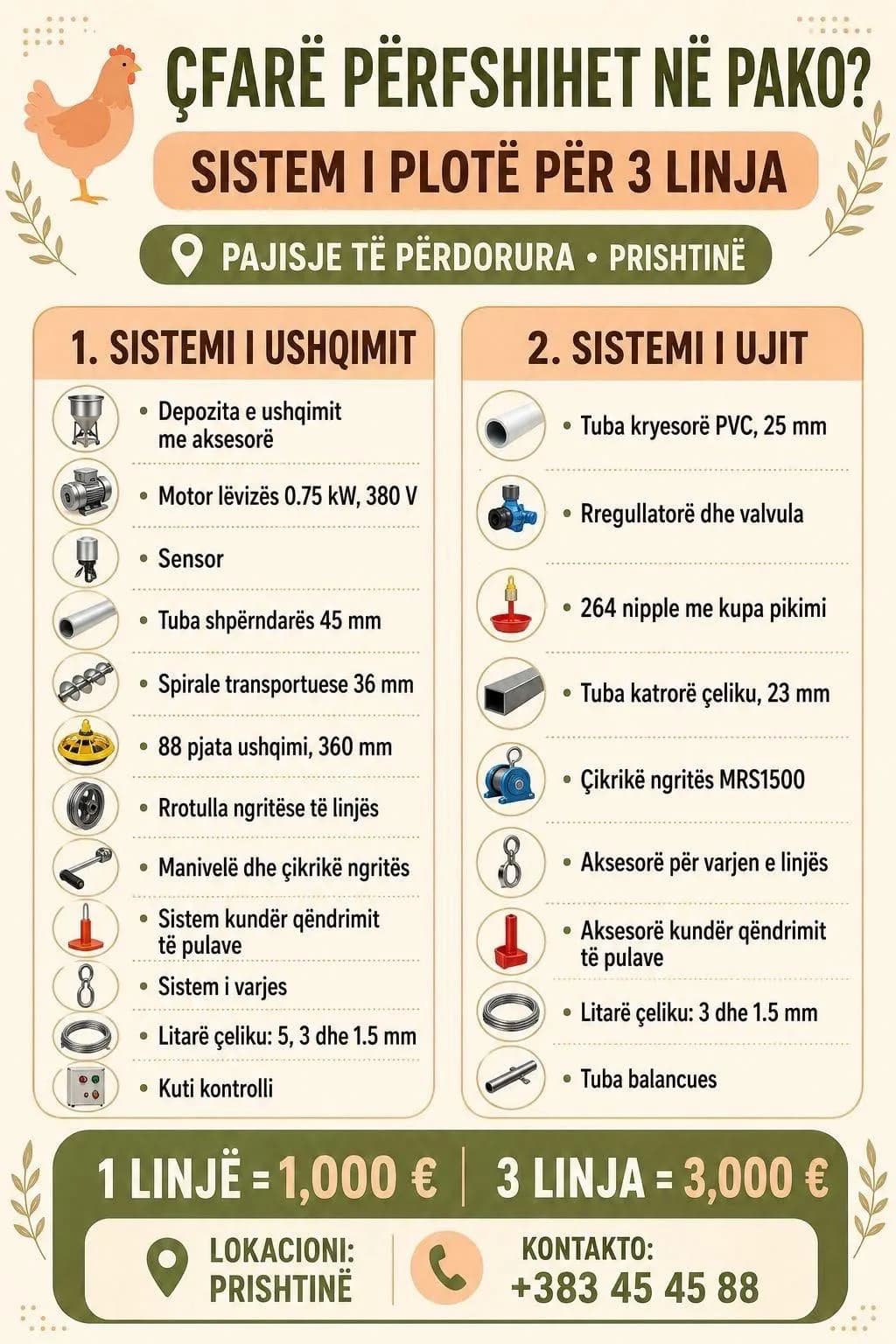 Paisje për fermë pulash – sistem automatik i ushqimit dhe ujit — foto 2 nga 4