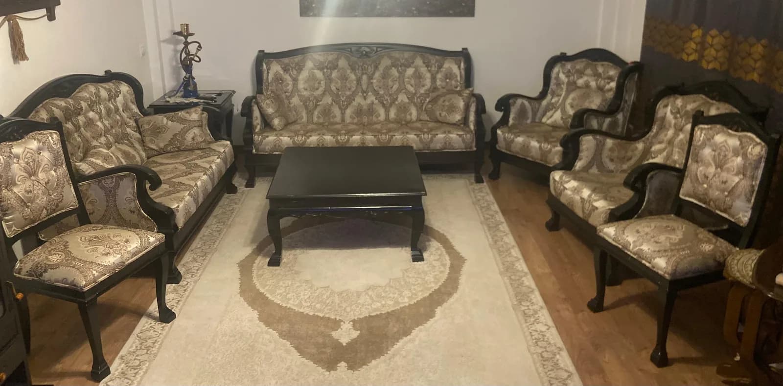 Shiten mobilje për sallon, komplet, 100% dru — foto 1 nga 8